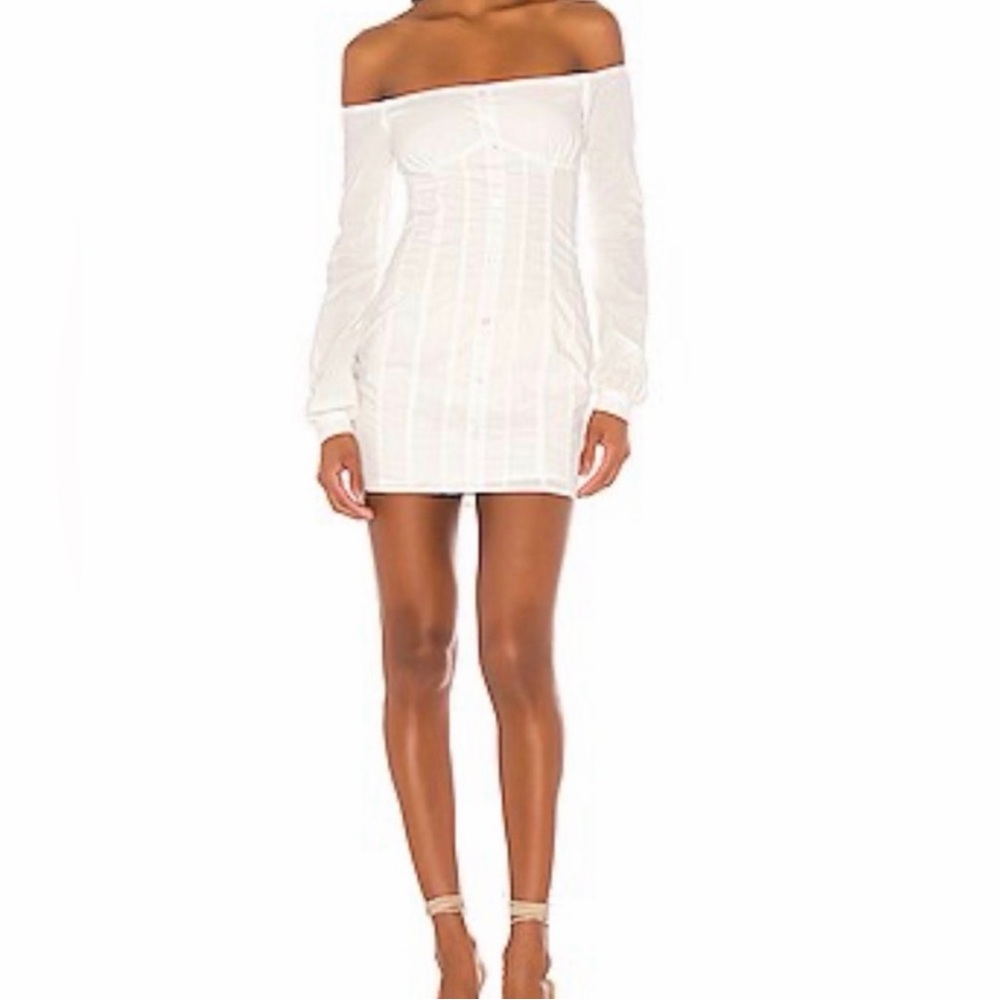 superdown Off-Shoulder White Mini Dress